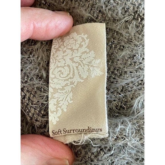 Soft Surroundings Womens Subtle Shimmer Pullover Sweater Beige Metallic Scoop S‎ - Picture 5 of 8